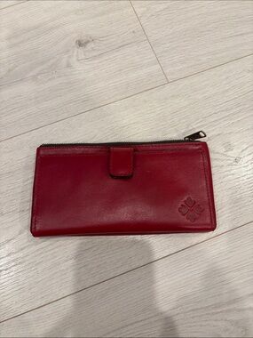 Patricia Nash Red Leather Zip Wallet